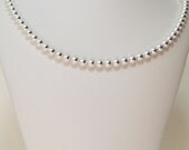 Sterling Silver Necklace, 6mm Round Beads