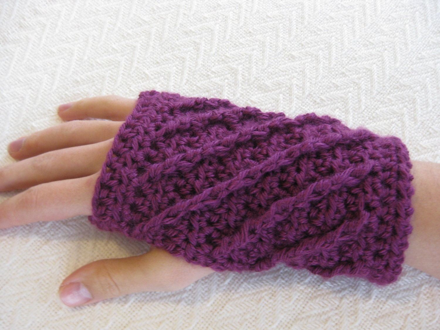 Crochet PATTERN Fingerless Gloves - Spirals