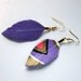 Neon Aztec - Lilac Purple - 3 inch - Faux Leather Feather Earrings - FEATURED in Mpls/St Paul Magazine