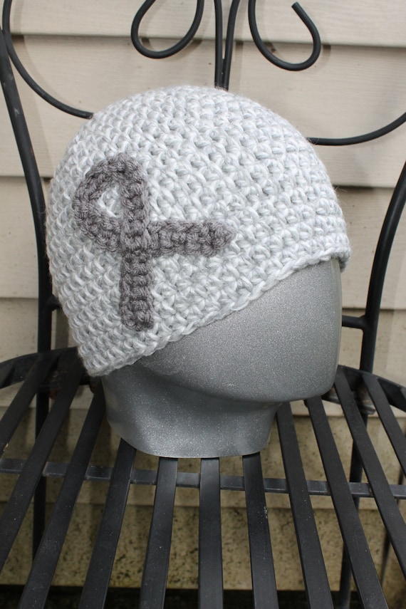 Brain Cancer Awareness Adult size Beanie - 10 dollars of sale proceeds go to Miles for Hope Organization