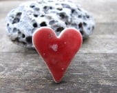 Rustic Red heart ring Valentine's Day gift - damsontreepottery