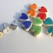 Colourful heart ceramic earrings tiny cute colorful