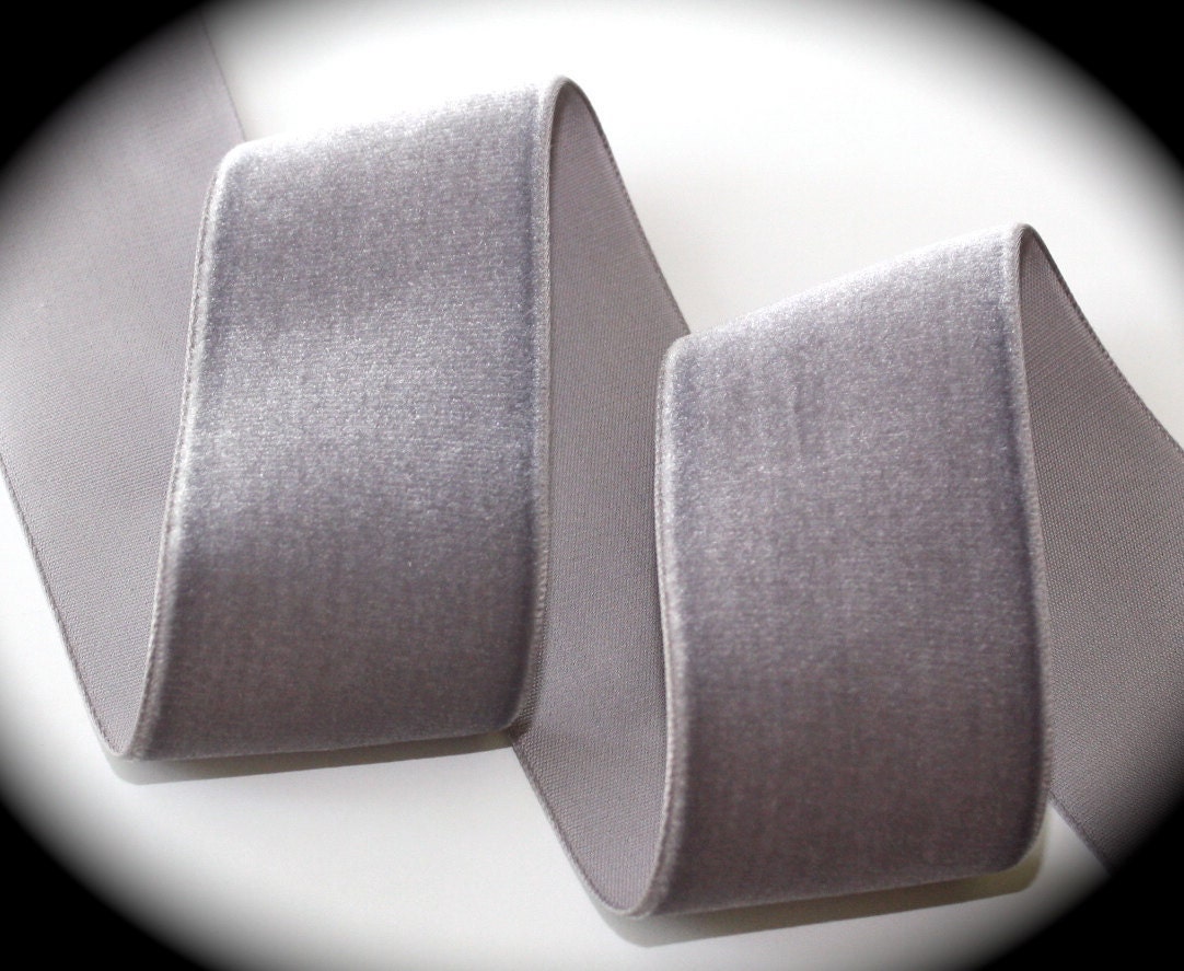 Vintage Velvet, Medium Gray (with a hue of lavender)   50MM (2") x 3 yards, 100% Rayon - Cameo Brand - Special Price