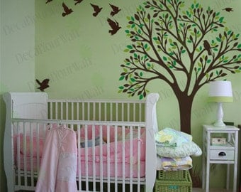 Childrens Baby Nursery Kids Room Large Tree Wall Decals Removable Vinyl Wall Art Stickers Home Decor
