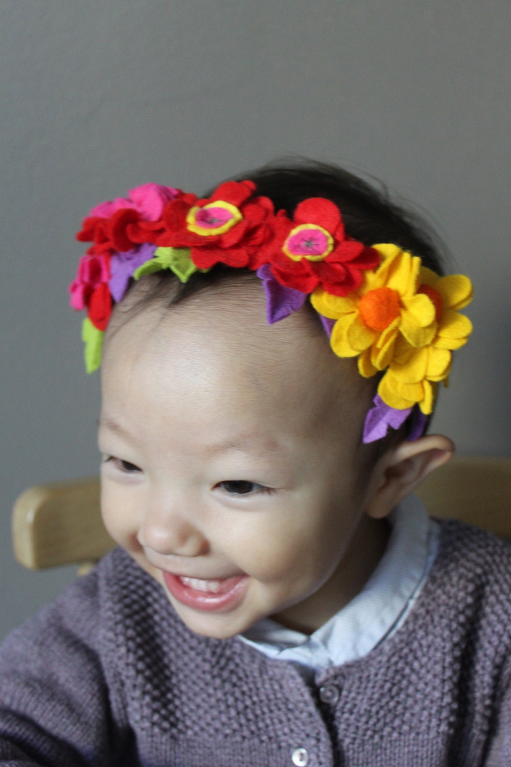 Beautiful headband for children or adult in felt /Serre-tête enfant ou adulte avec feutrine