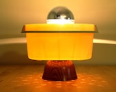 Table Lamp, Vintage Tupperware Off White - Silver-Coated Bulb