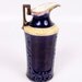 Vintage Earthenware Ewer Cobalt Blue Pitcher Tankard Vase Applique Scene Creamer