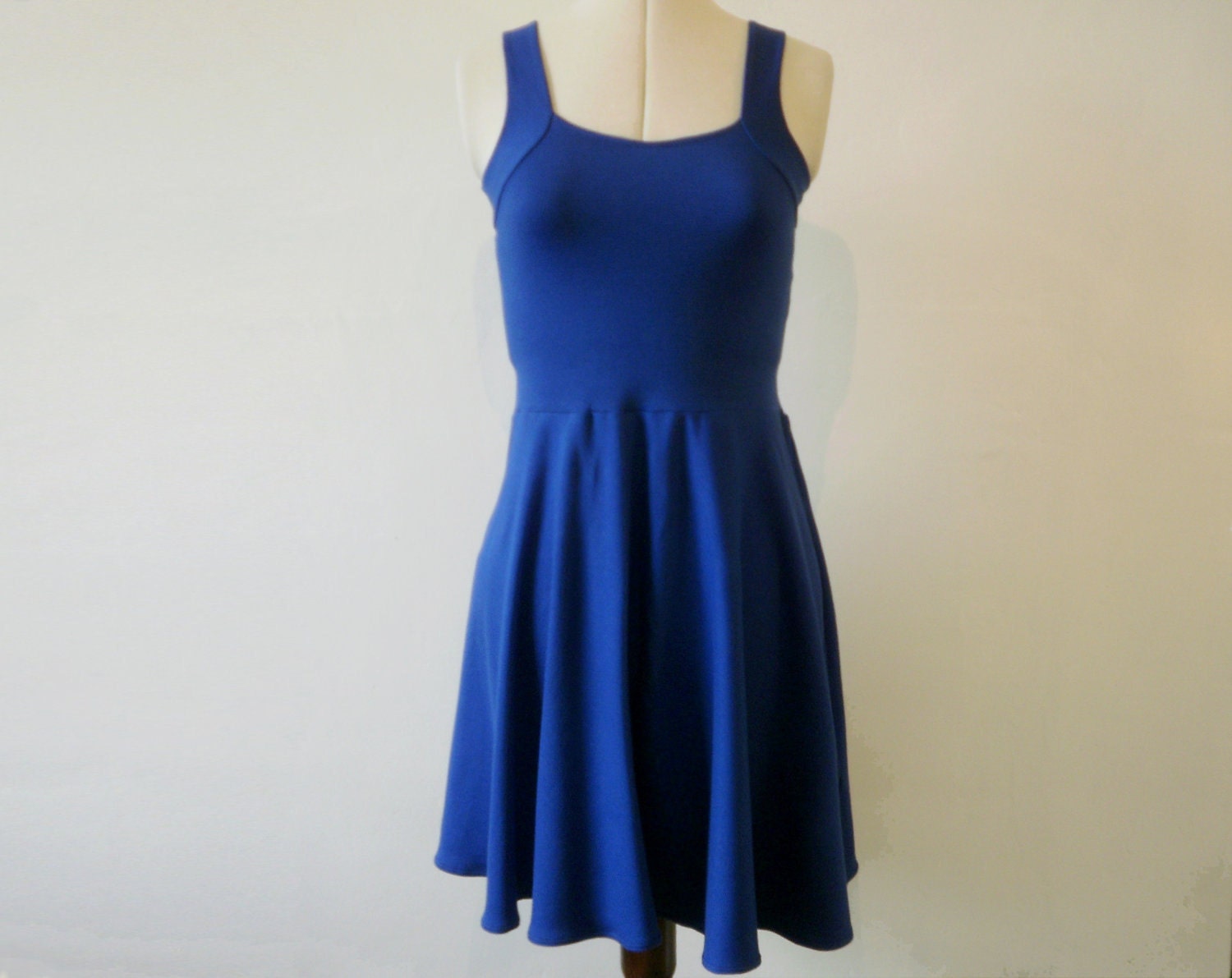 Blue dress 50s style flared mini