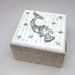 On Sale - Mermaid Trinket Box in Silver & White with Stars, Sparkly Altered Art