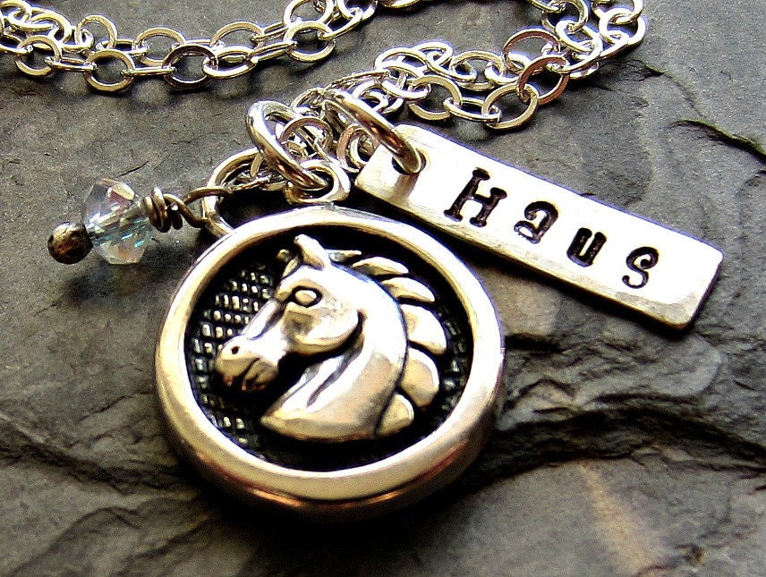 Personalized Horse Charm Pendant-Sterling Silver