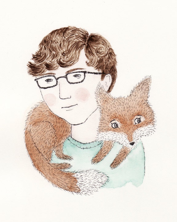 Custom Painting of You and Your Imaginary Pet