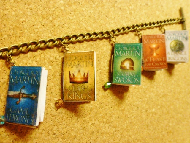 Game of thrones book charm bracelet