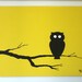 Owl Painting Art - Yellow Owl Silhouette - Fall Decor - Spooky Modern Wall Art 18 x 24 (Set of 4)