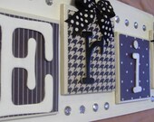 Black  White Customized Nursery Name Sign Plaque - Personalized Name Sign - Wall Hanging - Baby Kids Personalized Customized Name Plaque Art