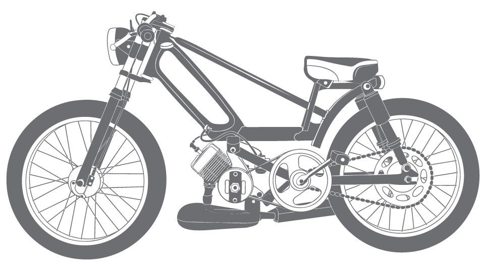 phewjoe 103 - Silk Screened - I love Mopeds
