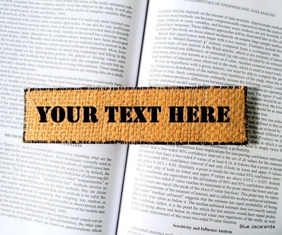 Father's Day Gift - Personalized Burlap Bookmark - Upcycled Coffee Sack - Eco Friendly