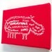 Nursery Art Hippo Screen Print Word Art White on Red Stretched on Canvas