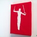 Gymnast Print Stretched on Canvas White on Red