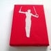 Gymnast Print Stretched on Canvas White on Red