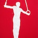 Gymnast Print Stretched on Canvas White on Red