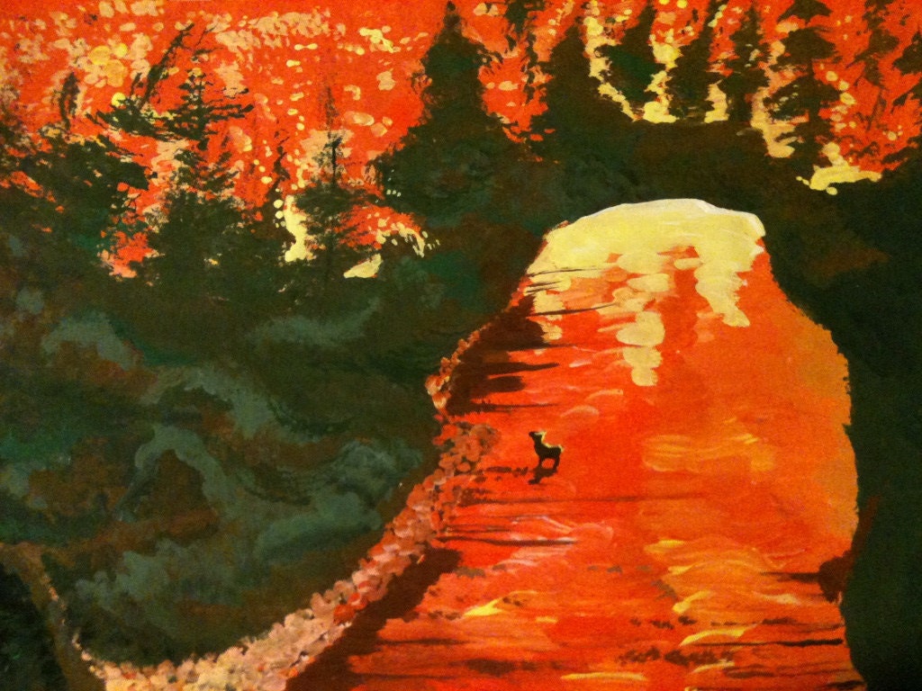 9x12 ORIGINAL Painting - "Forest Fire"