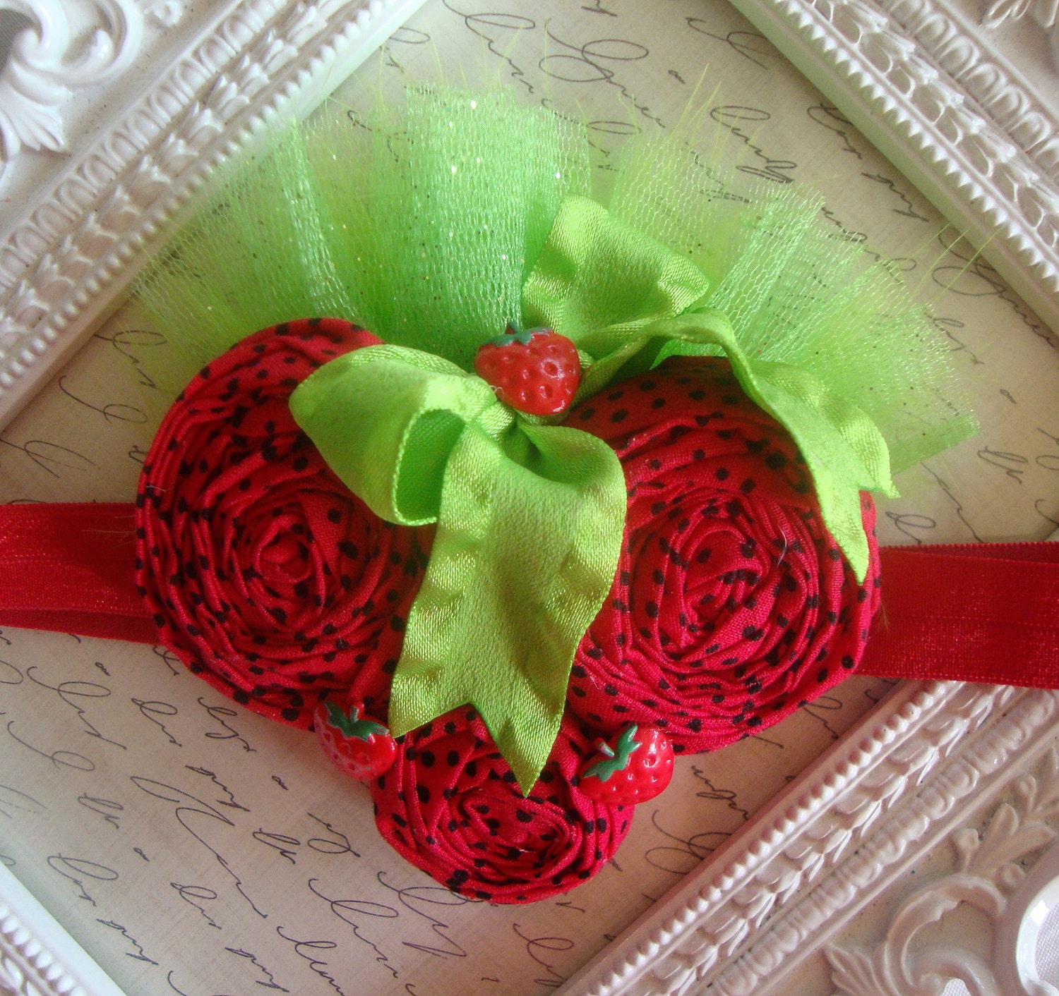 Strawberry Hair Bow-Strawberry Birthday-Strawberry headband-Strawberry Headbands-Strawberry shortcake-Infant Headbands-Birthday Headbands