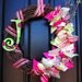 Summer Wreath with Monogram in Pink and Green - SummerWreath - Spring Wreath - Monogram Wreath