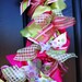 Summer Wreath with Monogram in Pink and Green - SummerWreath - Spring Wreath - Monogram Wreath