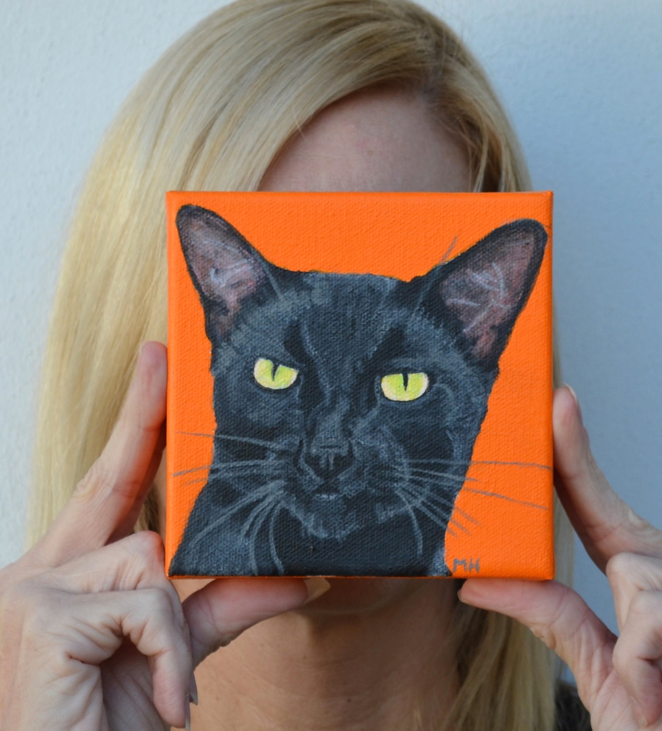 Custom Cat portrait Cat portrait Custom cat portrait Black cat painting Cat art pet portrait cat art work Paintings from Photo's