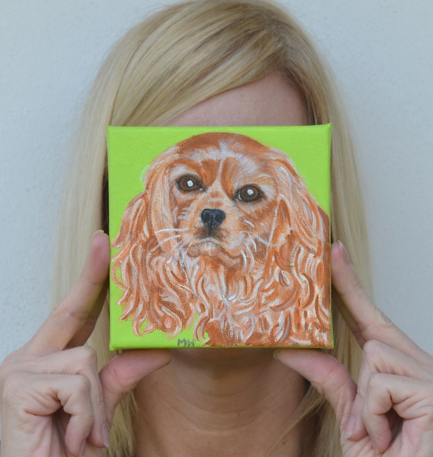 Cavalier King Charles Spaniel painting Cavalier King Charles art Custom dog Pet Portrait Custom Dog Portrait  Original dog paintings