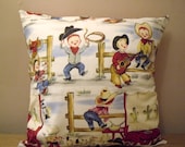 Pillow Cover made with Michael Miller Cowpoke Cotton Fabric