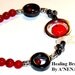 Women's Bracelet  Genuine Coral, Hematite and Clear Quartz