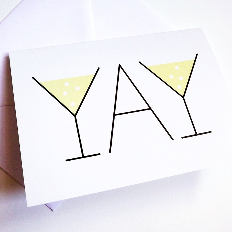 YAY Celebration A6 Greetings Card by hello DODO - engagement, birthday, anniversary, wedding, new job