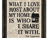Vintage Dictionary What I Love About My Home - plus FREE 5x7 monogram