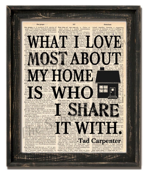 Vintage Dictionary What I Love About My Home - plus FREE 5x7 monogram