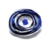 Navy blue Flower  fabric flower brooch handmade brooch, ready to ship