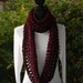 Infinity Eternity Cowl Neck Warmer Scarf Garnet Burgundy Soft Cluster Crochet MADE TO ORDER
