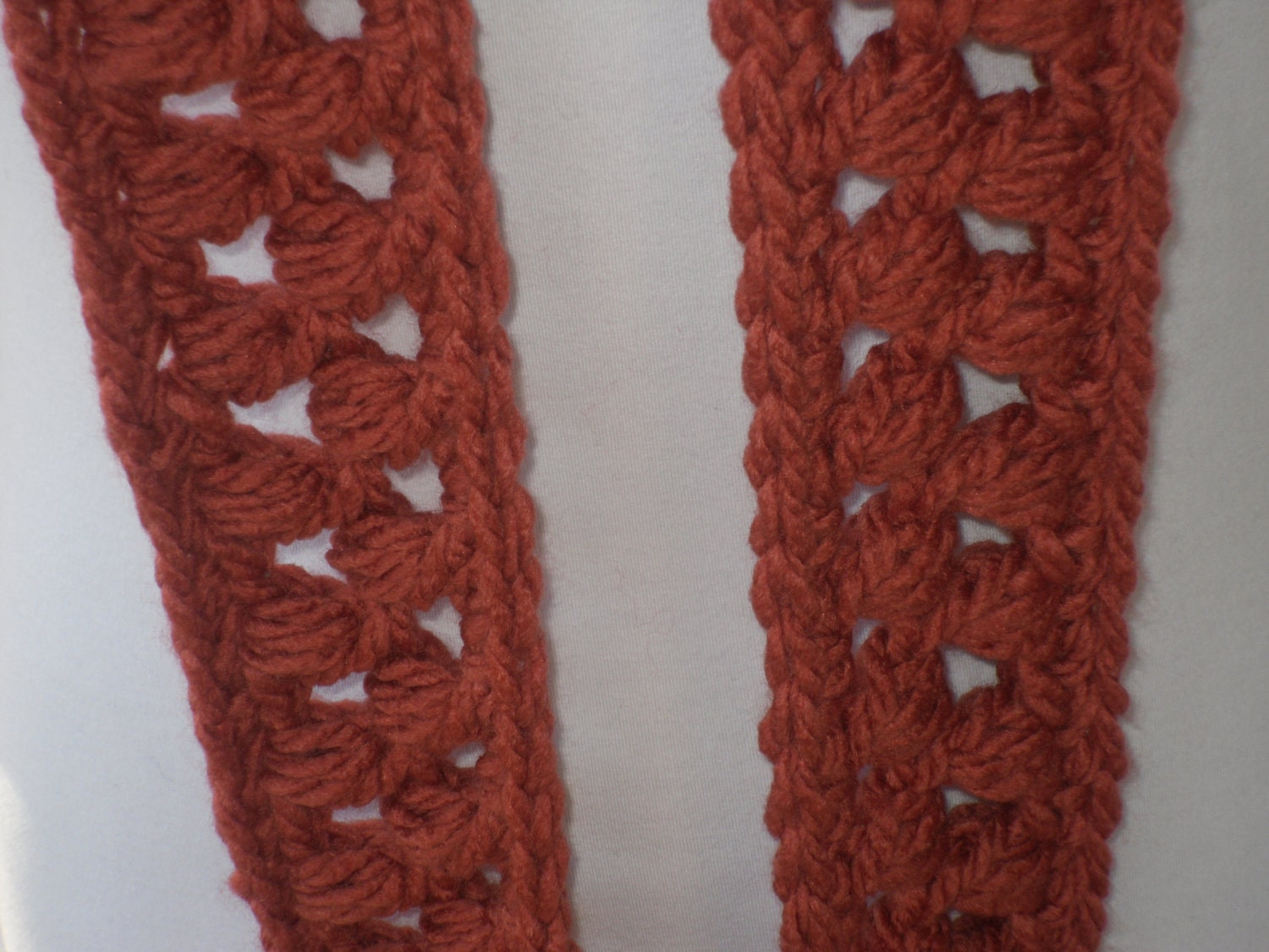 Necklace Skinny Infinity Eternity Cowl Scarf Copper Cluster Crochet MADE TO ORDER