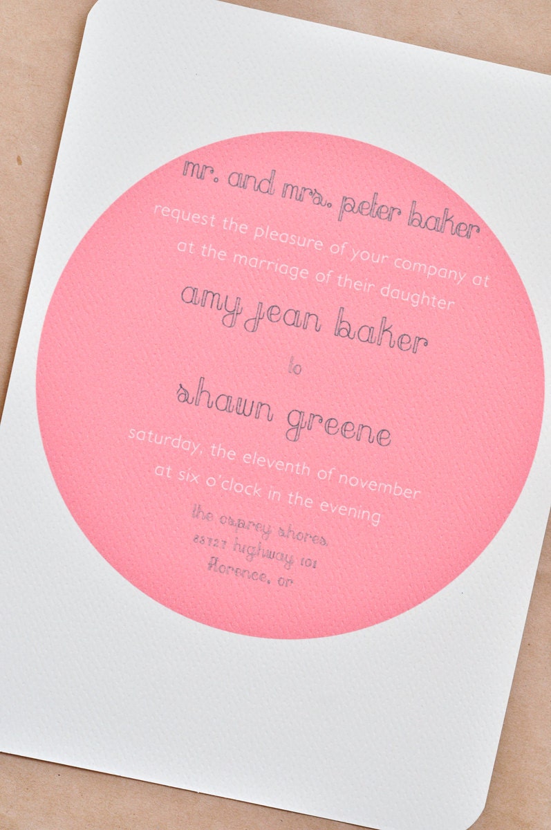 Vintage Minimalist Wedding Invitation Cards in Soft Pink