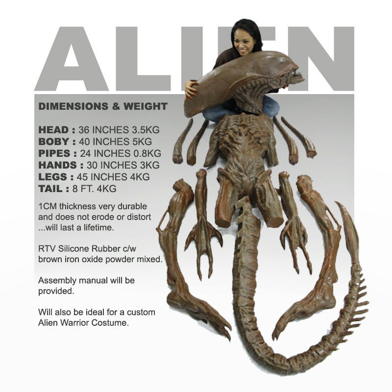 Life Size Alien Warrior Model Kit Display Prop 1:1 Costume