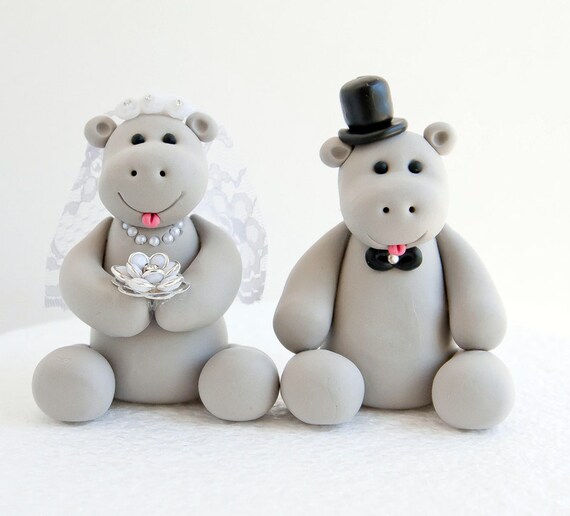 Hippo Wedding Cake Topper