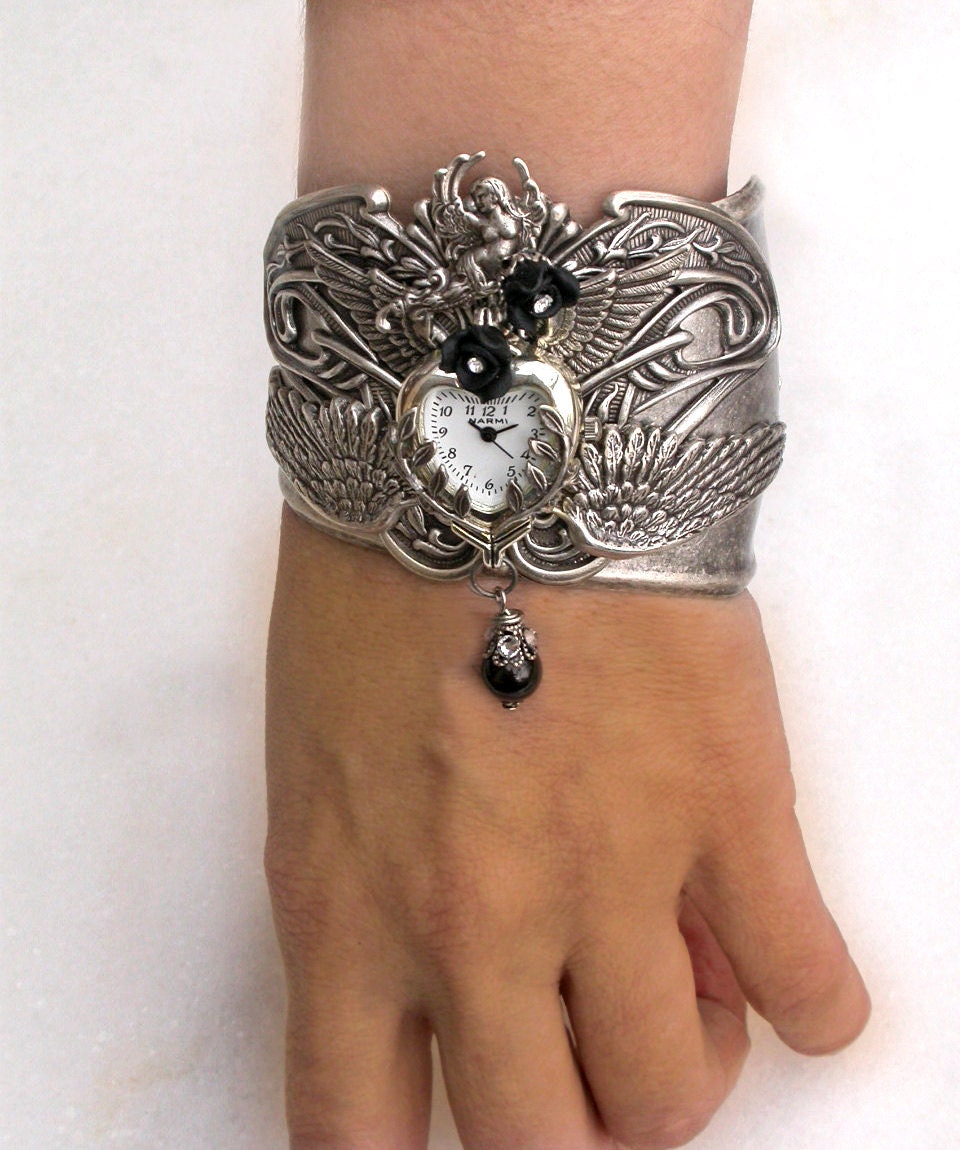 Steampunk Watch - Gothic Women's Cuff Watch - Gothic Jewelry