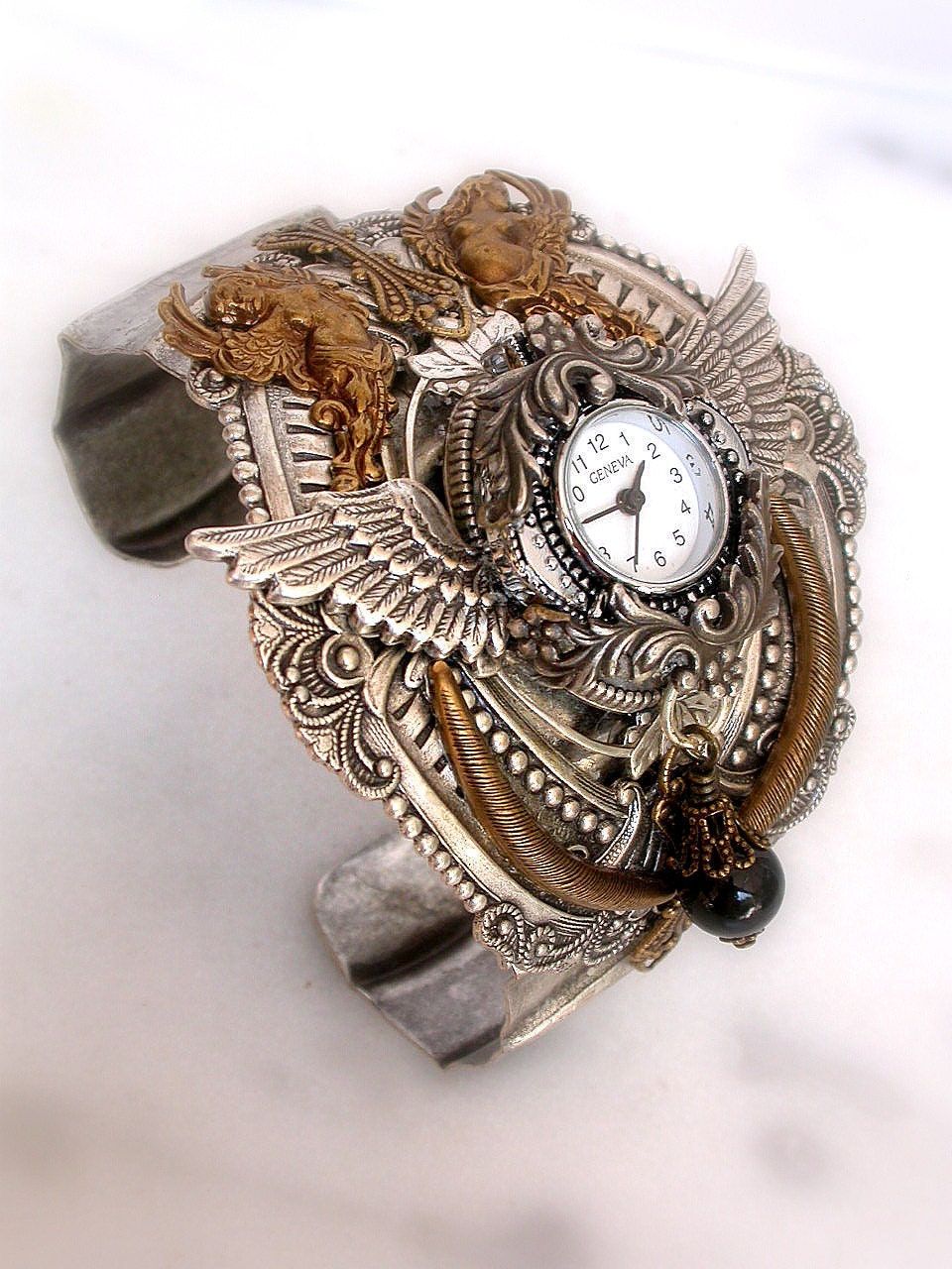Gothic Steampunk Watch Cuff - Valkyries and Goddesses