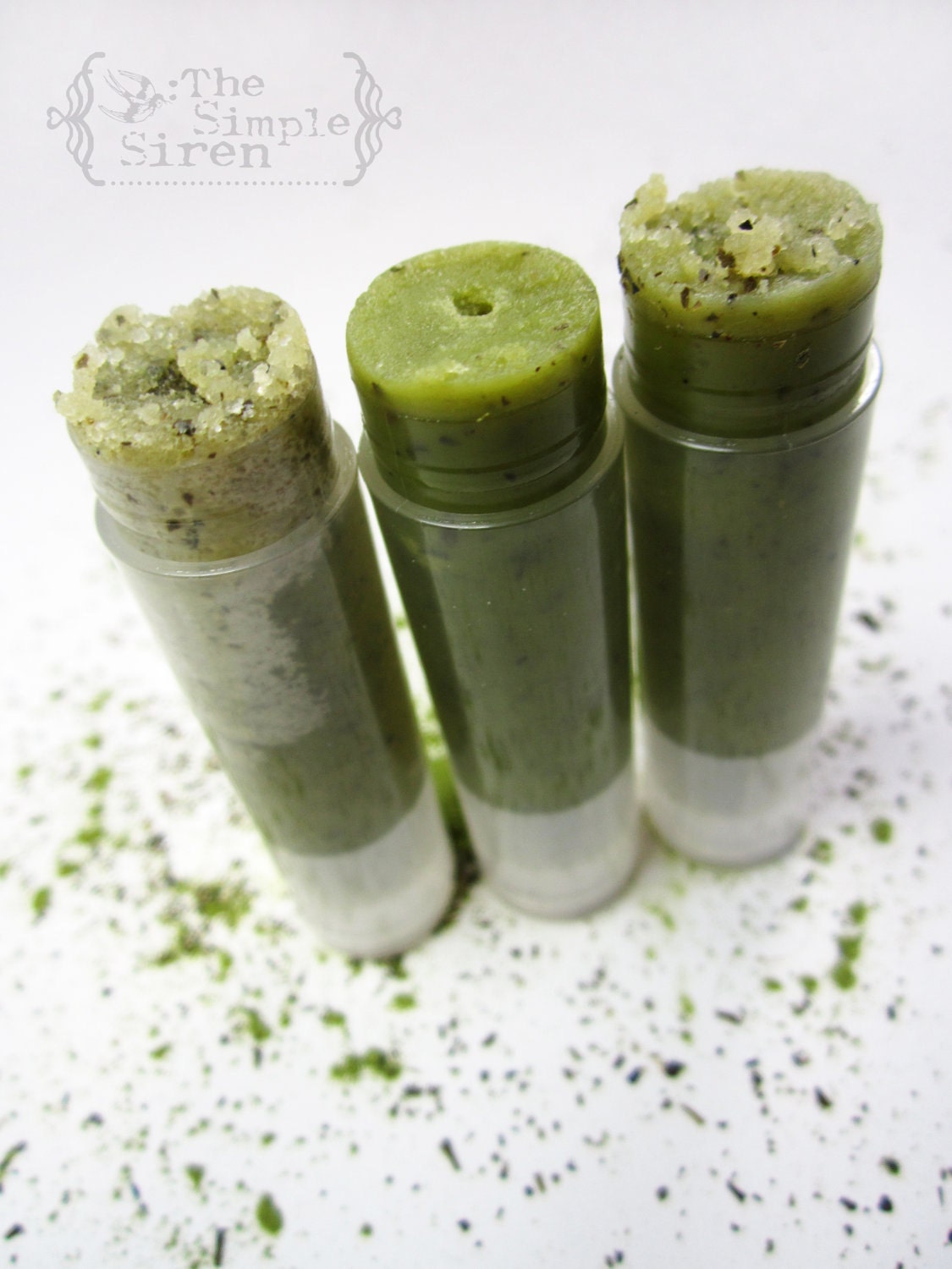 Organic Lip Scrub NEW - Matcha Tea Sugar Scrub - "Green Ice" Organic Tea flavor