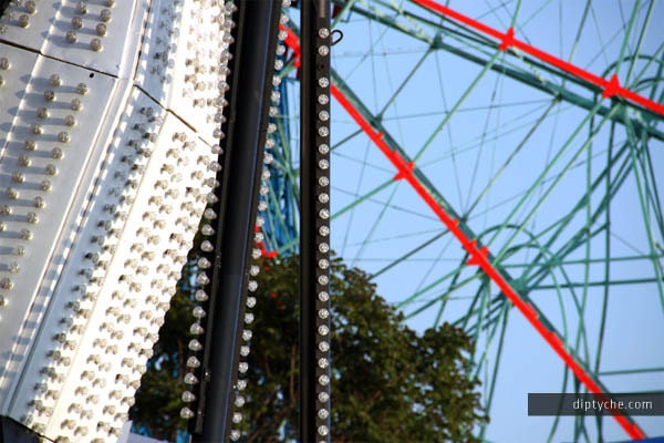 Coney Island Ferris Wheel Summer Amusement  Carnival Theme Park Brooklyn Diptych (4" x 6" Fine Art Photo Print / Notecard)