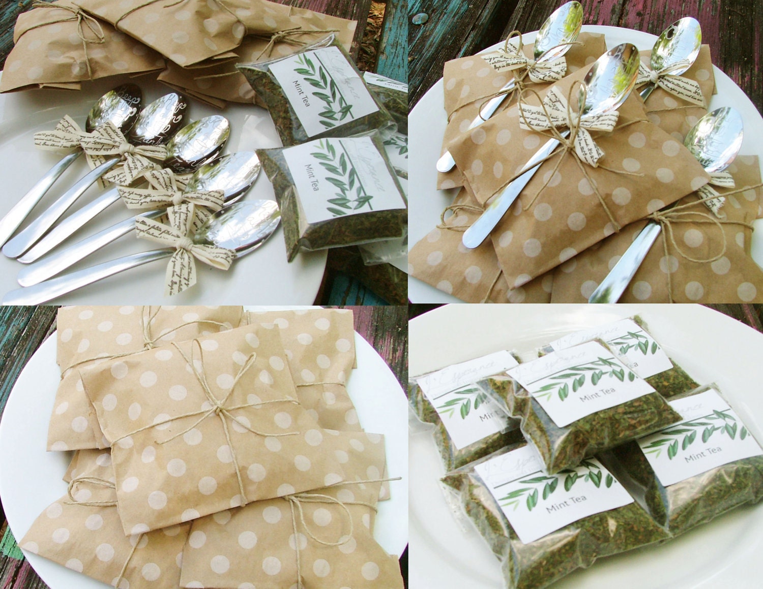 ANY MESSAGE - Tea / Coffee  Gift Set with Hand Engraved Tea Spoon