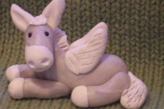 Donkey Angel (polymer clay )