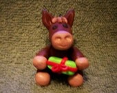 Polymer clay Mule Christmas decoration