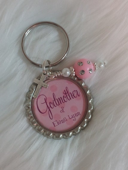 Godmother Keychain (with godchildren's names), Godmother Gift, Baptism Gift, Christening Gift