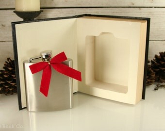 Hollow Book Safe & Whiskey Hip Flask - The Book of Answers (ORIGINAL VERSION)